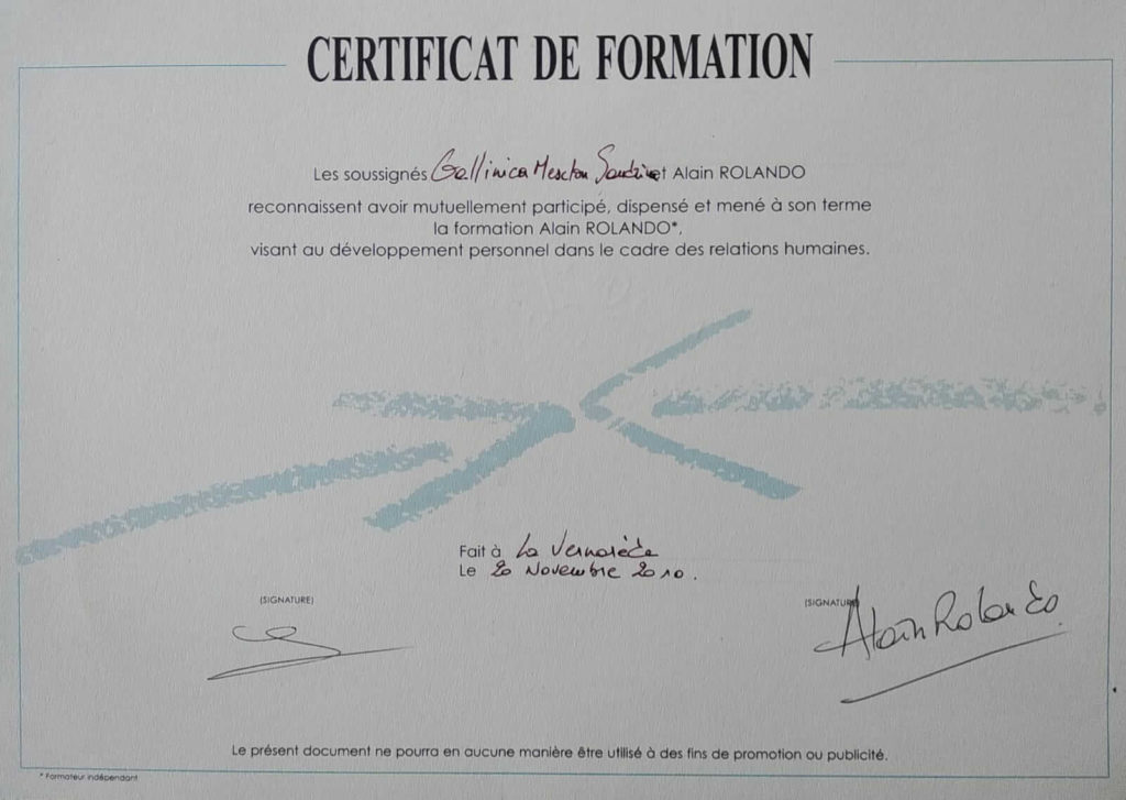 formation Alain ROLANDO